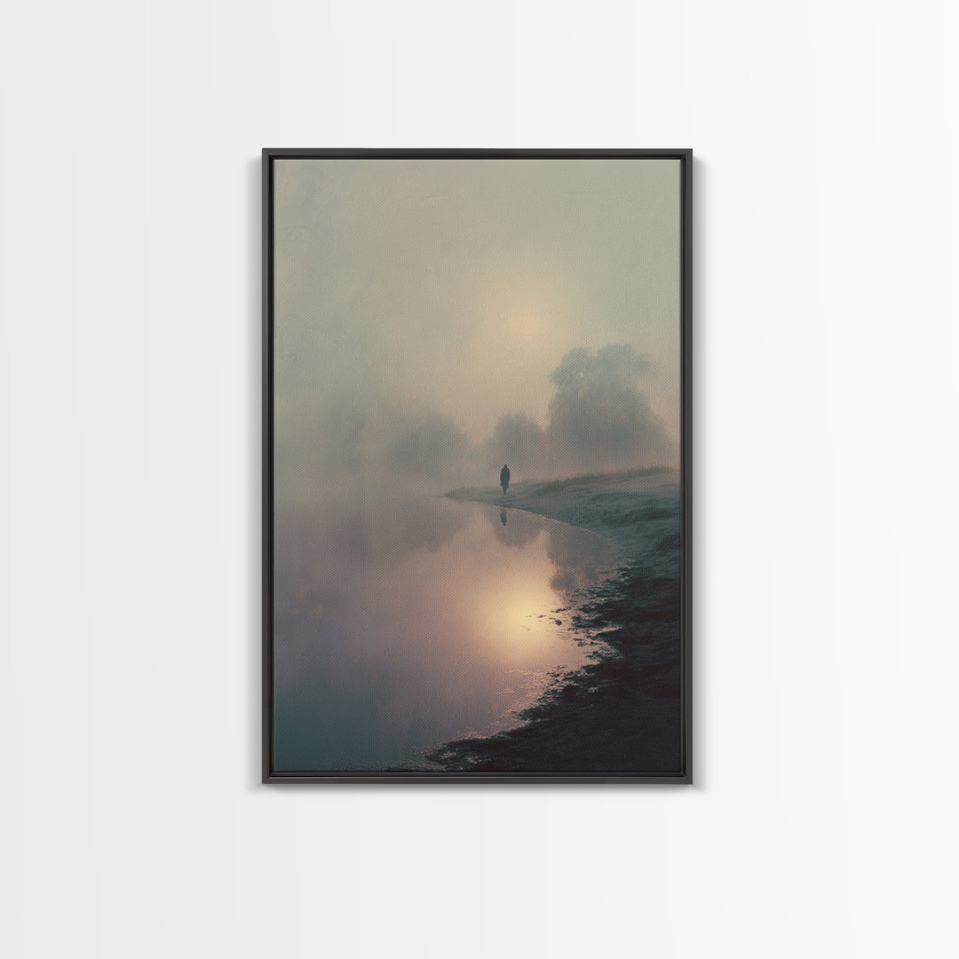Twilight Journey, Framed Canvas Print, Christian Paintings, Jesus Art Print, Christian Art Gift, Moody Christian Art, Christmas Wall Art