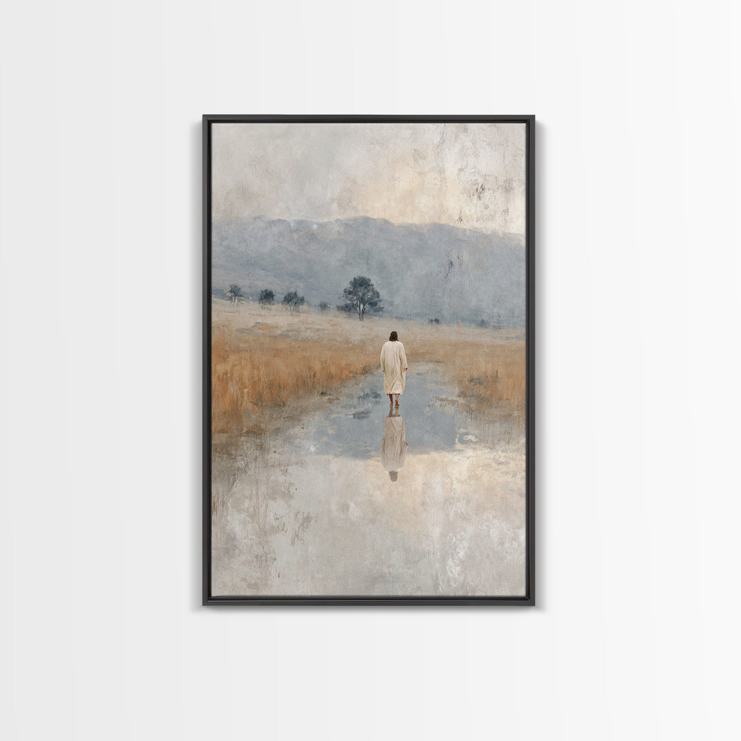 Sacred Plains | Framed Canvas Print | Christian Art Canvas | Large Jesus Painting | Christian Christmas Art | Christian Art Gift | Vintage