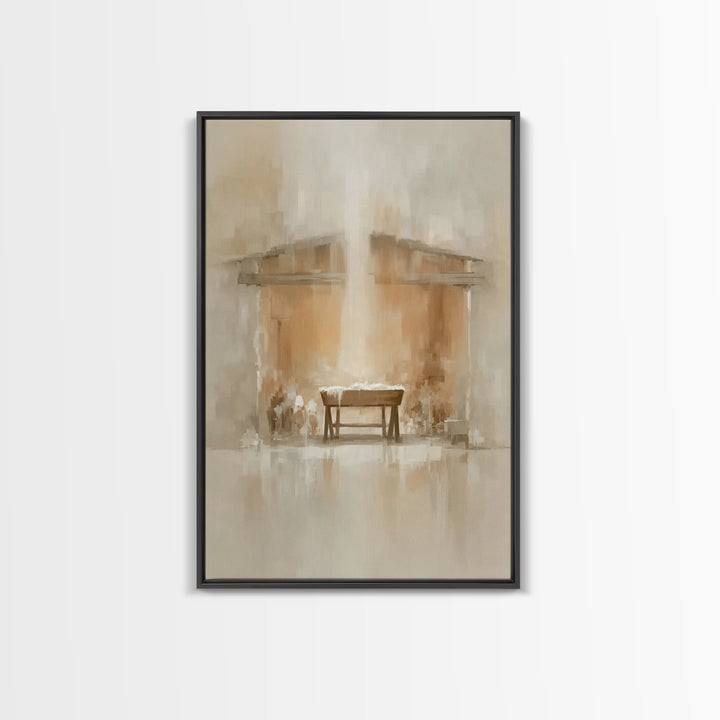 Holy Manger Light | Framed Canvas Print | Christian Art Canvas | Christmas Wall Art | Christian Christmas Art | Subtle Christian Art | Chri