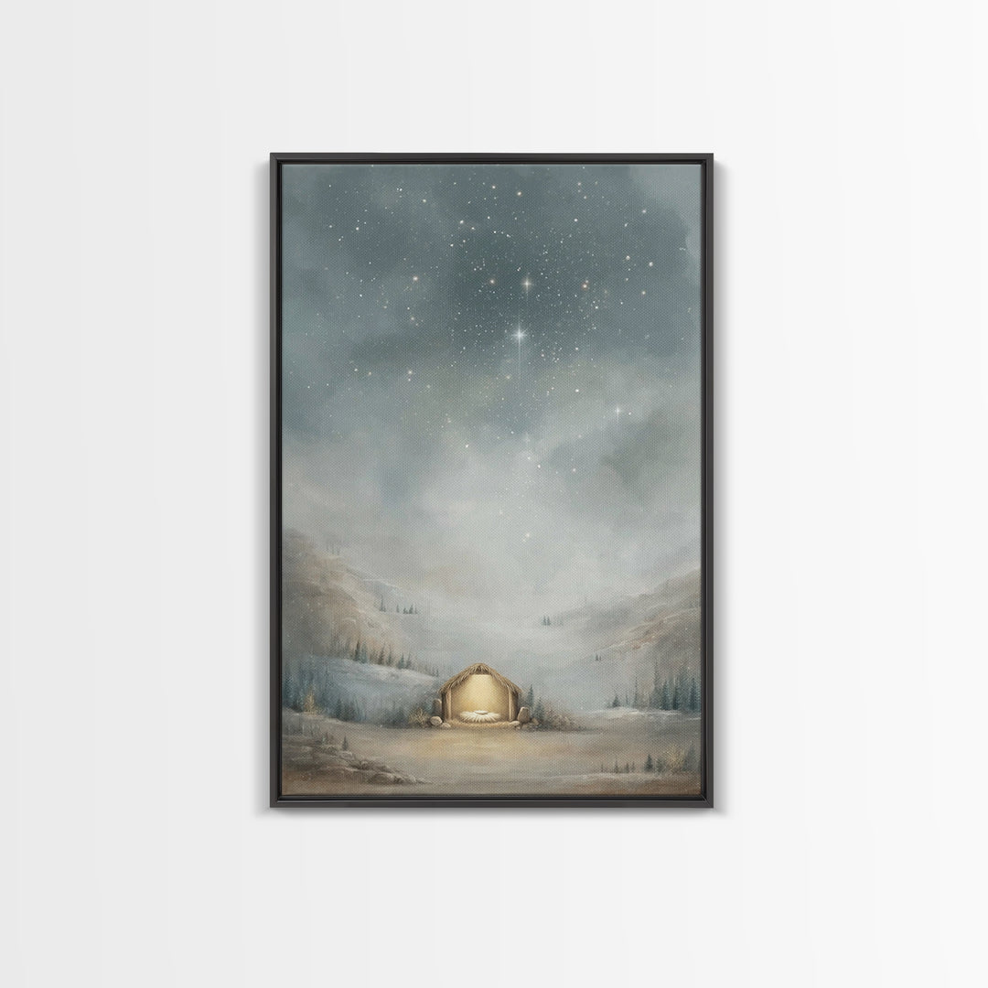 Star of Bethlehem – Framed Canvas Print – Christmas Art – Christian Wall Art – Christian Art Canvas – Christian Christmas Decor – Christian