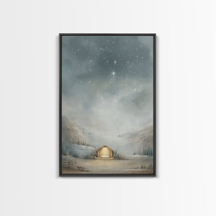 Star of Bethlehem – Framed Canvas Print – Christmas Art – Christian Wall Art – Christian Art Canvas – Christian Christmas Decor – Christian