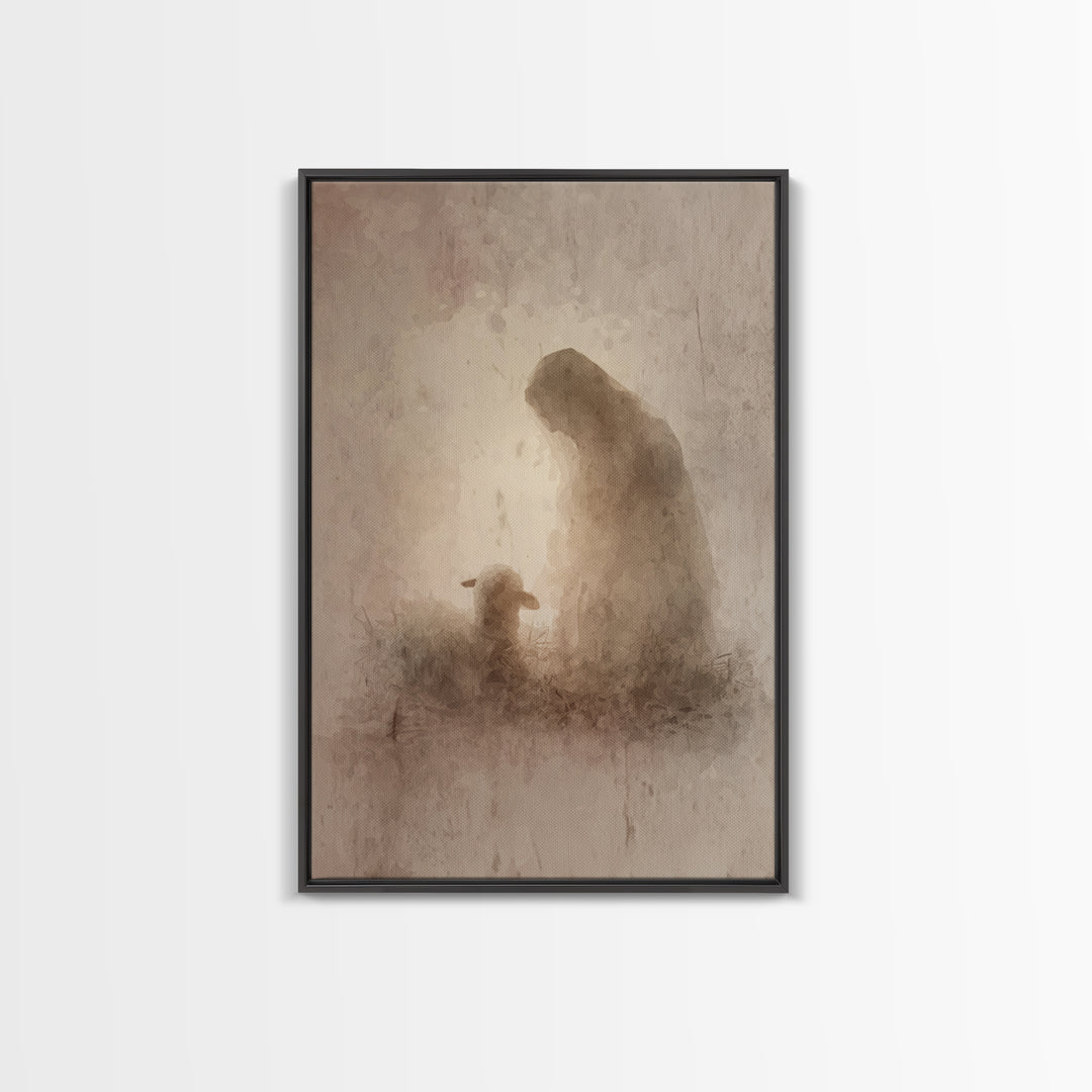 Holy Night Stillness | Framed Canvas Print | Christian Wall Art | Christmas Wall Art | Christian Christmas Art | Jesus Christmas Art | Chri