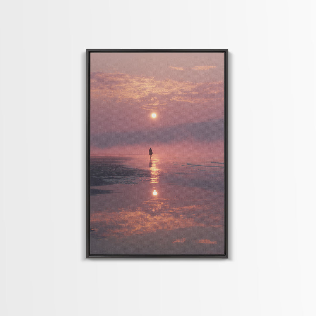 Dawn Walk Serenity – Framed Canvas Print – Christian Wall Art – Modern Christian Art – Christian Art Canvas – Christian Painting – Christia