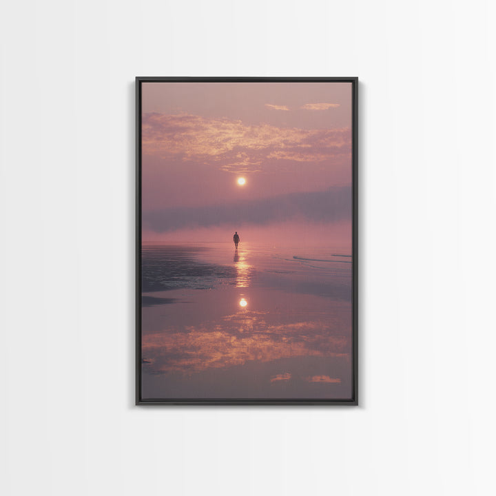 Dawn Walk Serenity – Framed Canvas Print – Christian Wall Art – Modern Christian Art – Christian Art Canvas – Christian Painting – Christia
