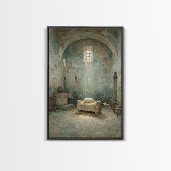 Sanctuary Manger Peace | Framed Canvas Print | Christian Wall Art | Vintage Christian Art | Christian Art Canvas | Christian Painting | Sub