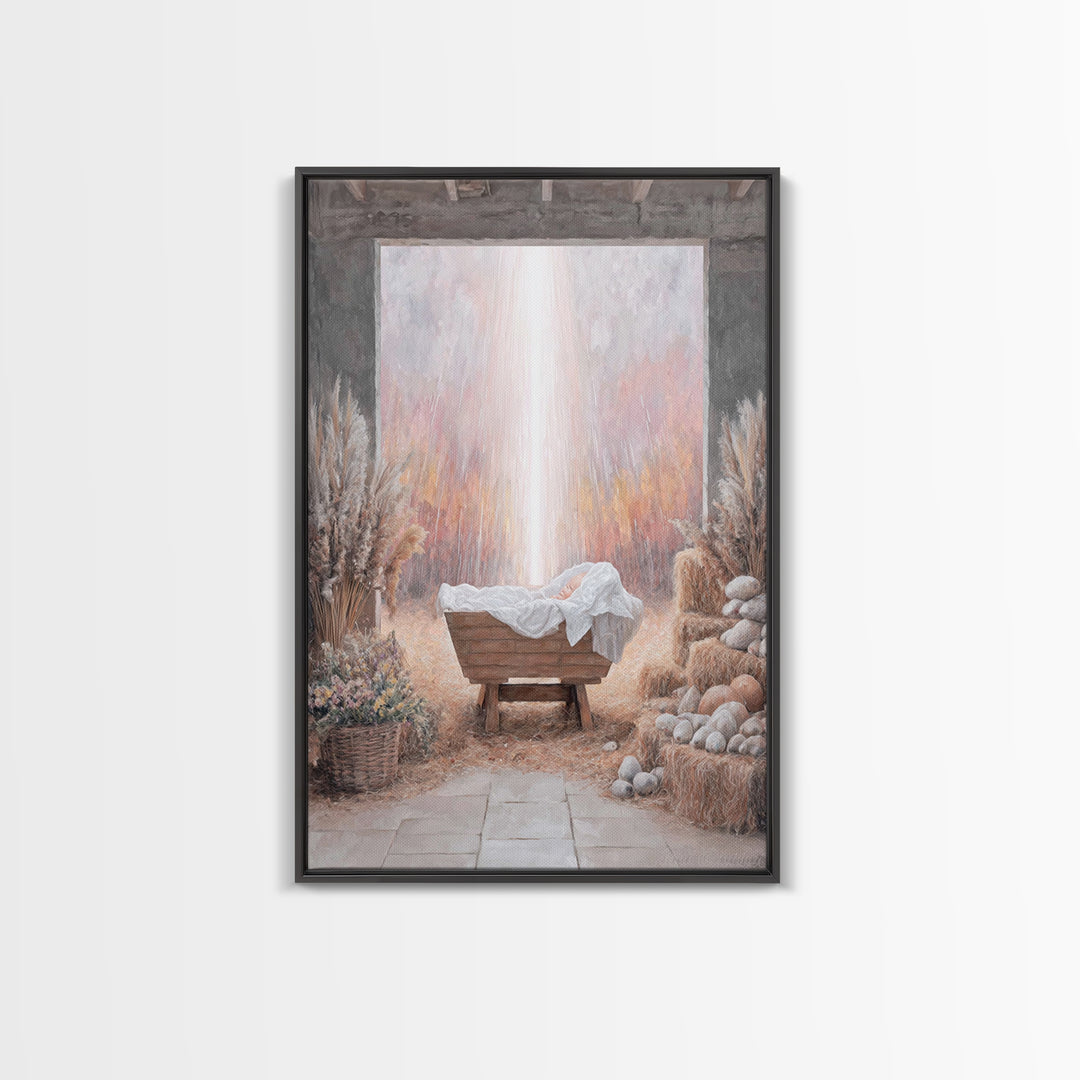 Manger Of Peace | Framed Canvas Print | Christian Wall Art | Christian Art Canvas | Christmas Art Prints | Framed Christmas Art | Christian