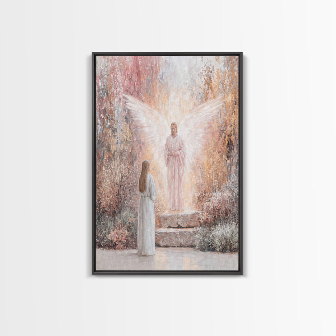 Angel’s Glad Tidings – Framed Canvas Print – Christian Wall Art – Christian Art Canvas – Modern Christian Art – Christian Gift – Christian