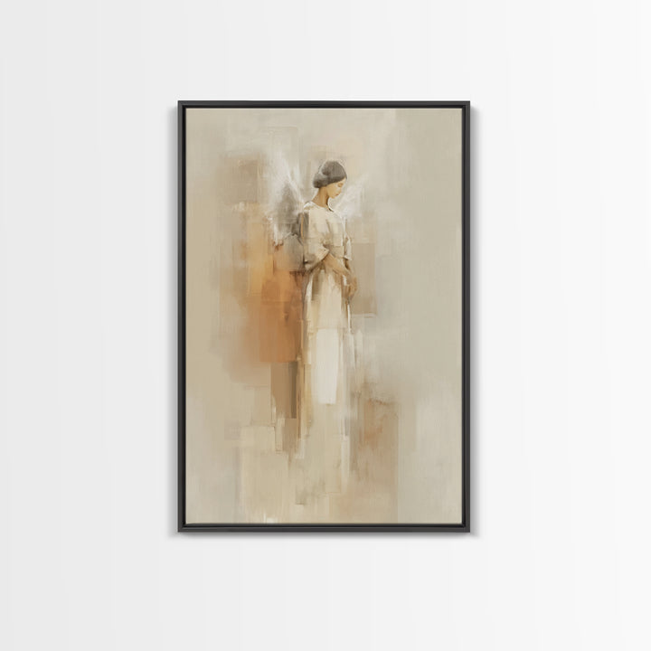 Silent Wings Blessing, Framed Canvas Print, Christian Wall Art, Christian Art Canvas, Christian Painting, Minimalist Christian Art, Christi