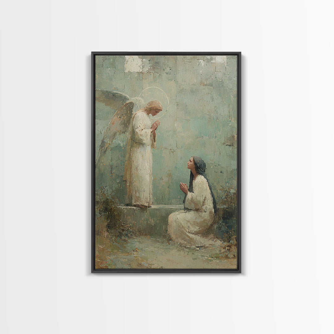 Angel Of Grace | Framed Canvas Print | Christian Art | Christian Wall Art | Christian Art Canvas | Vintage Christian Painting | Christian G
