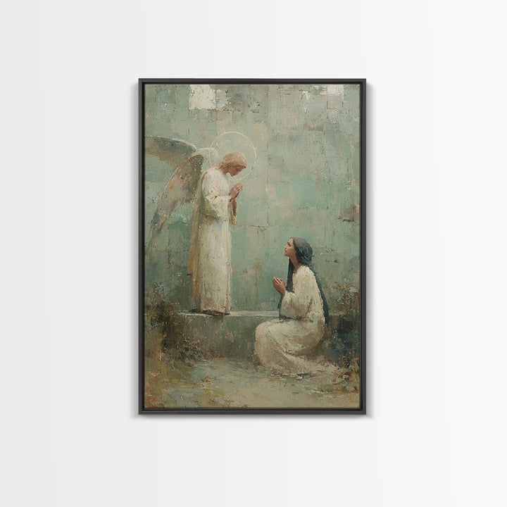 Angel Of Grace | Framed Canvas Print | Christian Art | Christian Wall Art | Christian Art Canvas | Vintage Christian Painting | Christian G