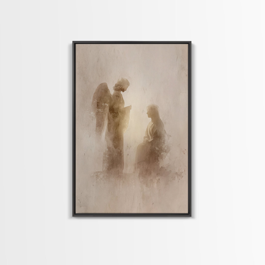 Sacred Encounter, Framed Canvas Print, Christian Wall Art, Christian Art Painting, Subtle Christian Art, Minimalist Christian Art, Christia
