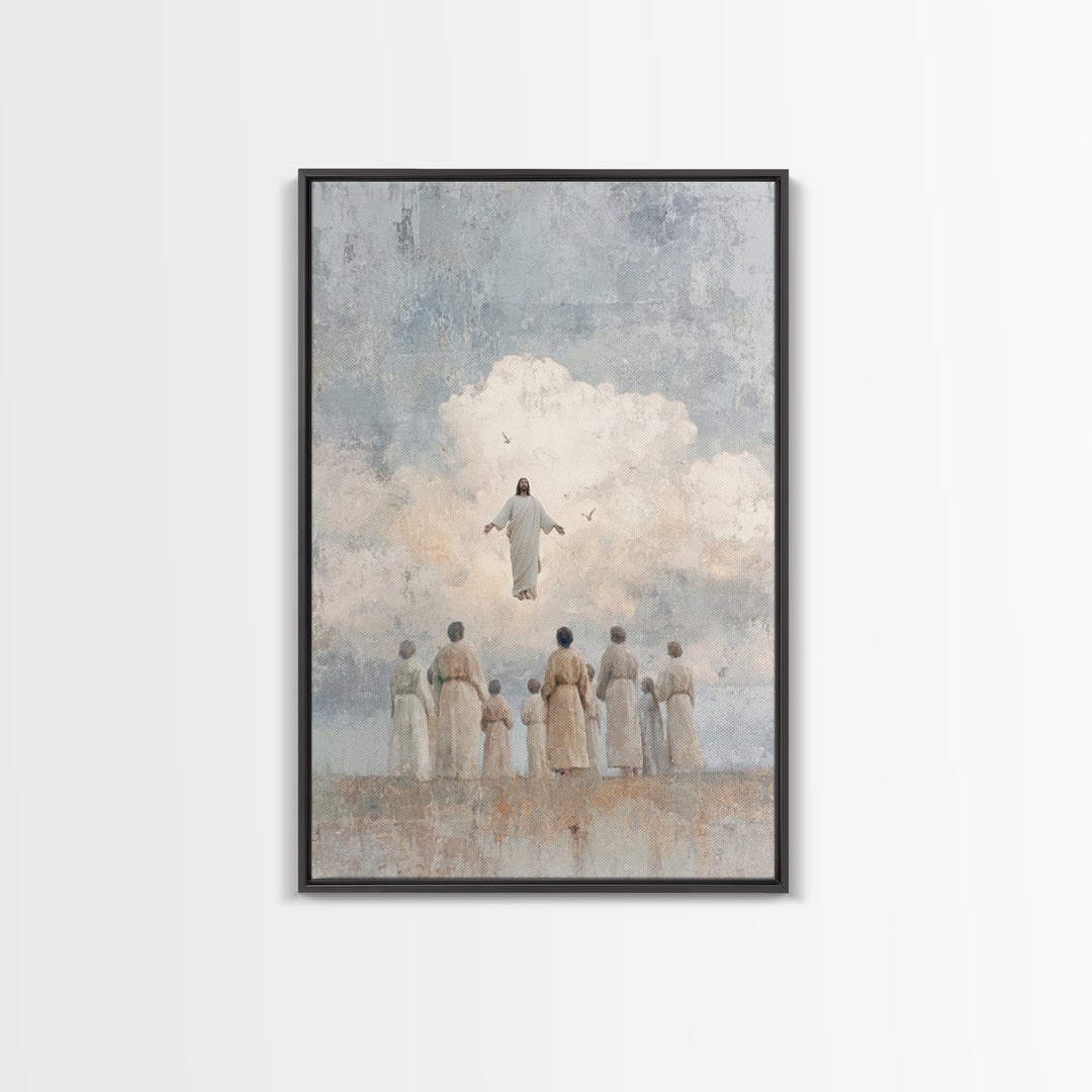 Clouds Of Glory, Framed Canvas Print, Christian Art Prints, Christian Wall Art, Jesus Painting Canvas, Modern Christian Art, Christian Chri
