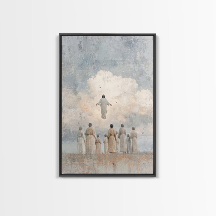 Clouds Of Glory, Framed Canvas Print, Christian Art Prints, Christian Wall Art, Jesus Painting Canvas, Modern Christian Art, Christian Chri
