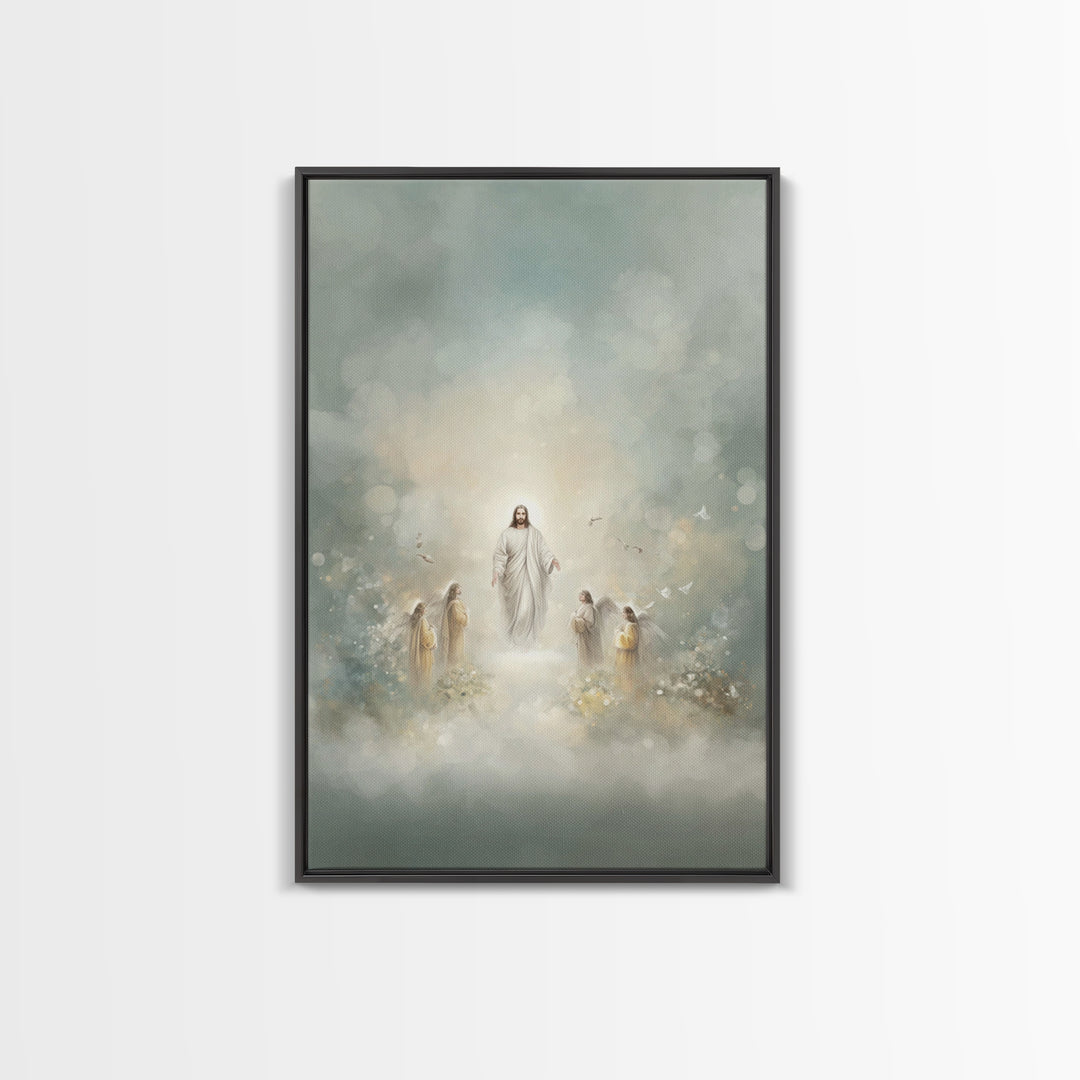Rising Messiah | Framed Canvas Print | Christian Wall Art | Jesus Painting | Large Jesus Wall Art | Christian Art Canvas | Christian Decor