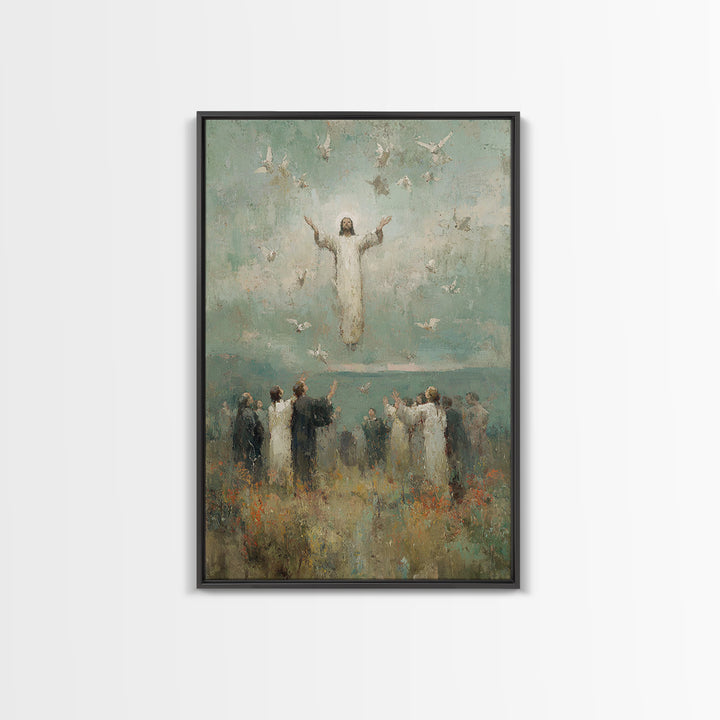 Ascension Light, Framed Canvas Print, Christian Art Canvas, Christian Wall Art, Jesus Painting, Modern Christian Painting, Christian Christ