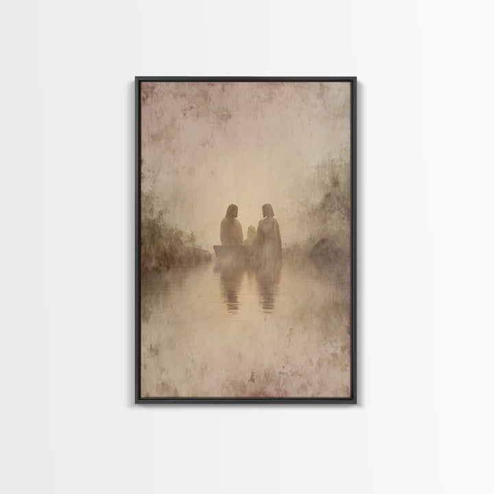 Baptism Light, Framed Canvas Print, Christian Wall Art, Christian Art Painting, Subtle Christian Paintings, Large Christian Art, Christian