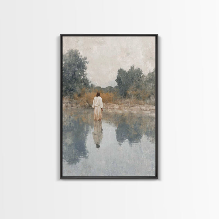 Silent Journey | Framed Canvas Print | Subtle Christian Art | Christian Wall Art | Christian Art Canvas | Large Christian Painting | Christ
