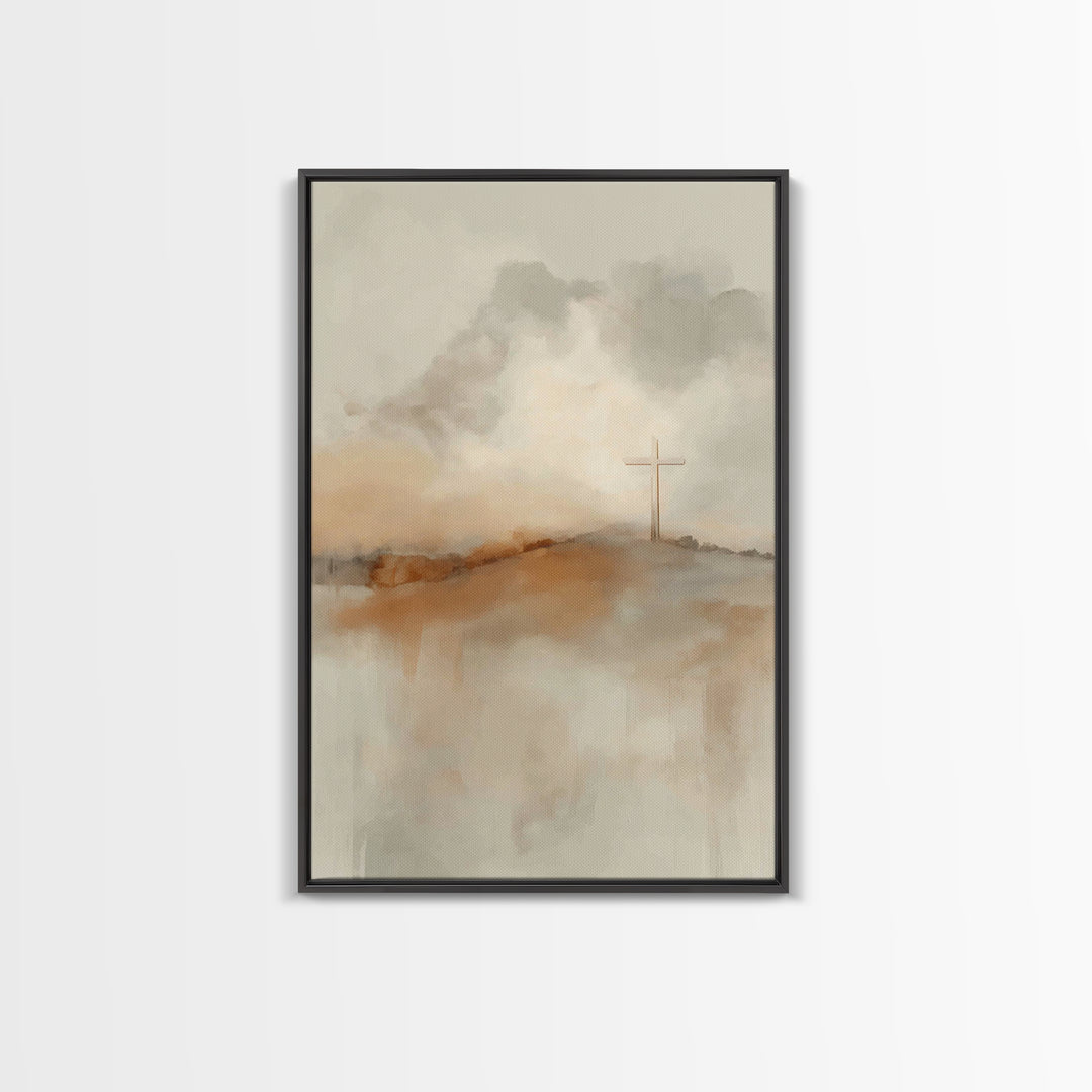 Valley Of Mercy – Framed Canvas Print – Christian Wall Art – Minimalist Christian Art – Christian Art Canvas – Subtle Christian Art – Chris
