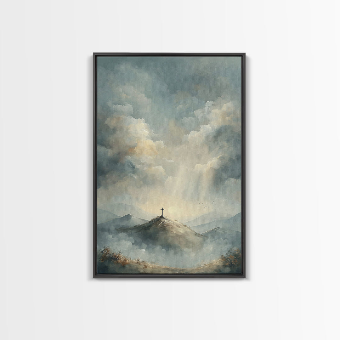 Heaven’s Summit | Framed Canvas Print | Christian Art Canvas | Christian Wall Art | Large Christian Art | Modern Christian Painting | Chris