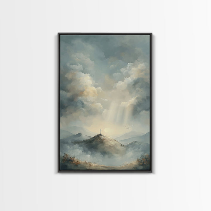 Heaven’s Summit | Framed Canvas Print | Christian Art Canvas | Christian Wall Art | Large Christian Art | Modern Christian Painting | Chris