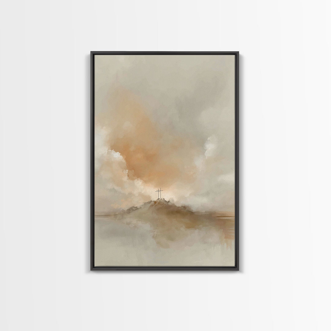 Cross Of Promise – Framed Canvas Print – Christian Art Work – Christian Wall Art – Abstract Christian Art – Christian Art Canvas – Christia