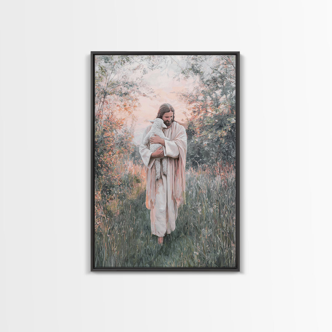 Field Of Compassion – Framed Canvas Print – Christian Art Canvas – Christian Wall Art – Vintage Christian Art – Christian Paintings – Chris