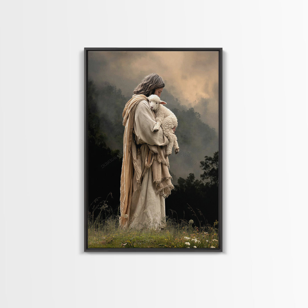 Pasture Keeper – Framed Canvas Print – Christian Art Canvas – Christian Wall Art – Vintage Christian Art – Christian Paintings – Christian