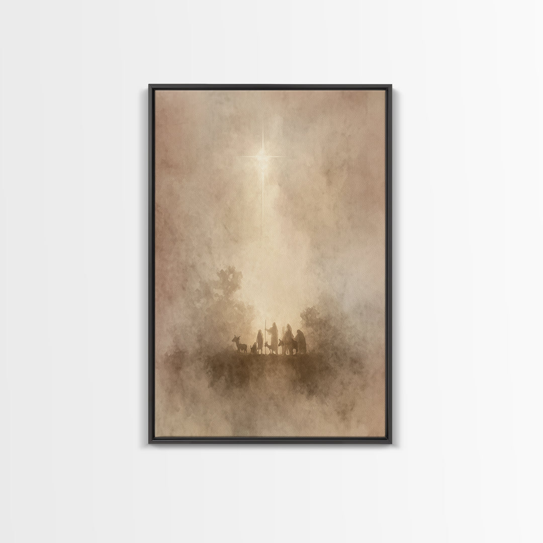 Guiding Light | Framed Canvas Print | Christian Wall Art | Christmas Art Prints | Christian Art Canvas | Subtle Christian Art | Christian C