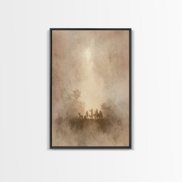 Guiding Light | Framed Canvas Print | Christian Wall Art | Christmas Art Prints | Christian Art Canvas | Subtle Christian Art | Christian C