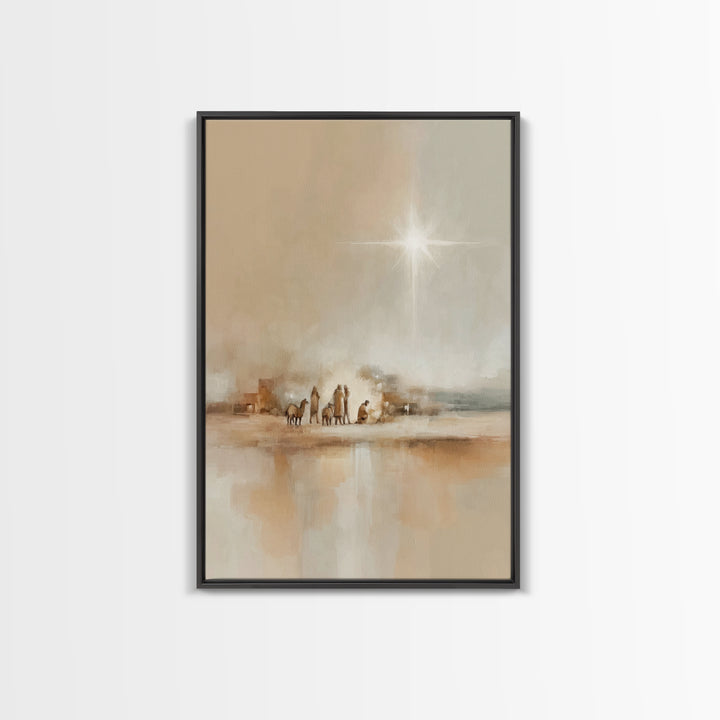 Bethlehem Journey, Framed Canvas Print, Christian Art Canvas, Christmas Art Prints, Christian Christmas Art, Subtle Christian Paintings, Ch