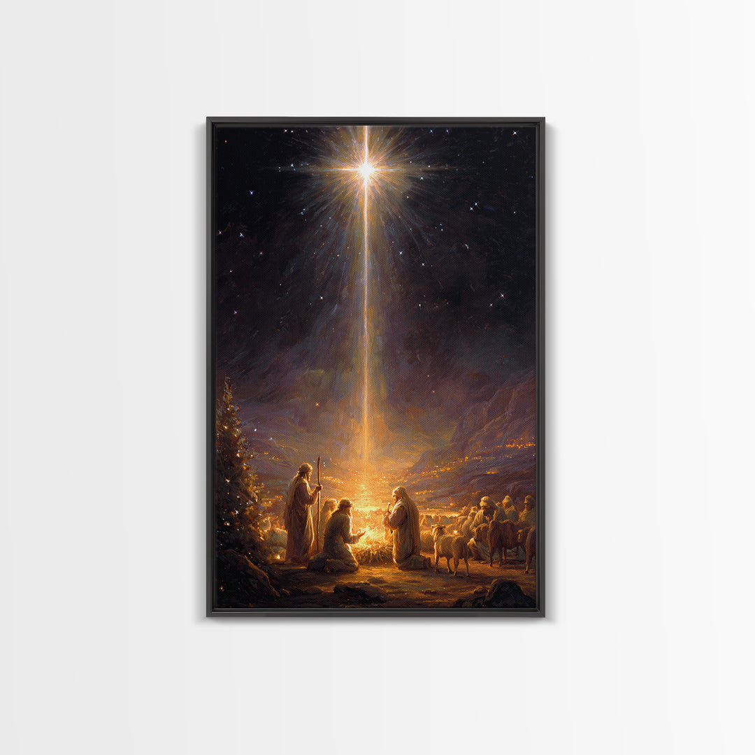 Radiant Redeemer – Framed Canvas Print – Christian Art Canvas – Christian Christmas Art – Christmas Art Work – Christian Wall Art – Christi