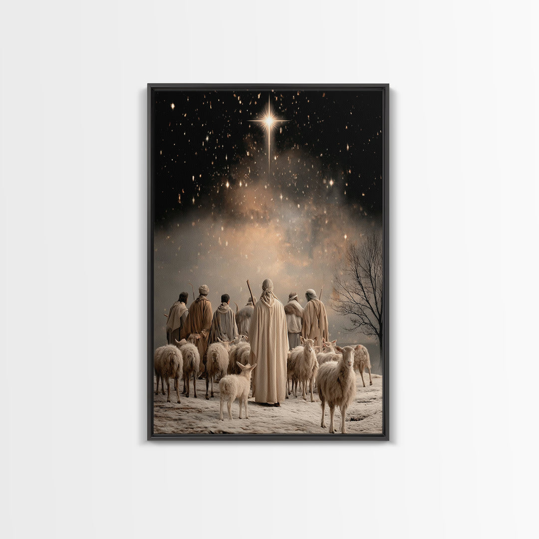 Bethlehem Plains | Framed Canvas Print | Christmas Art Prints | Christian Art Canvas | Christian Wall Art | Vintage Christian Art | Christi