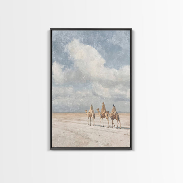 Three Kings Journey | Framed Canvas Print | Christmas Wall Art | Christian Christmas Art | Christian Art Canvas | Modern Christian Art