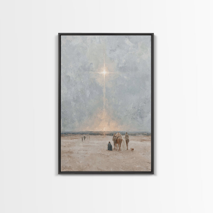 The Guiding Star – Framed Canvas Print – Christian Wall Art – Christian Art Canvas – Jesus Painting – Christmas Art – Christian Christmas A