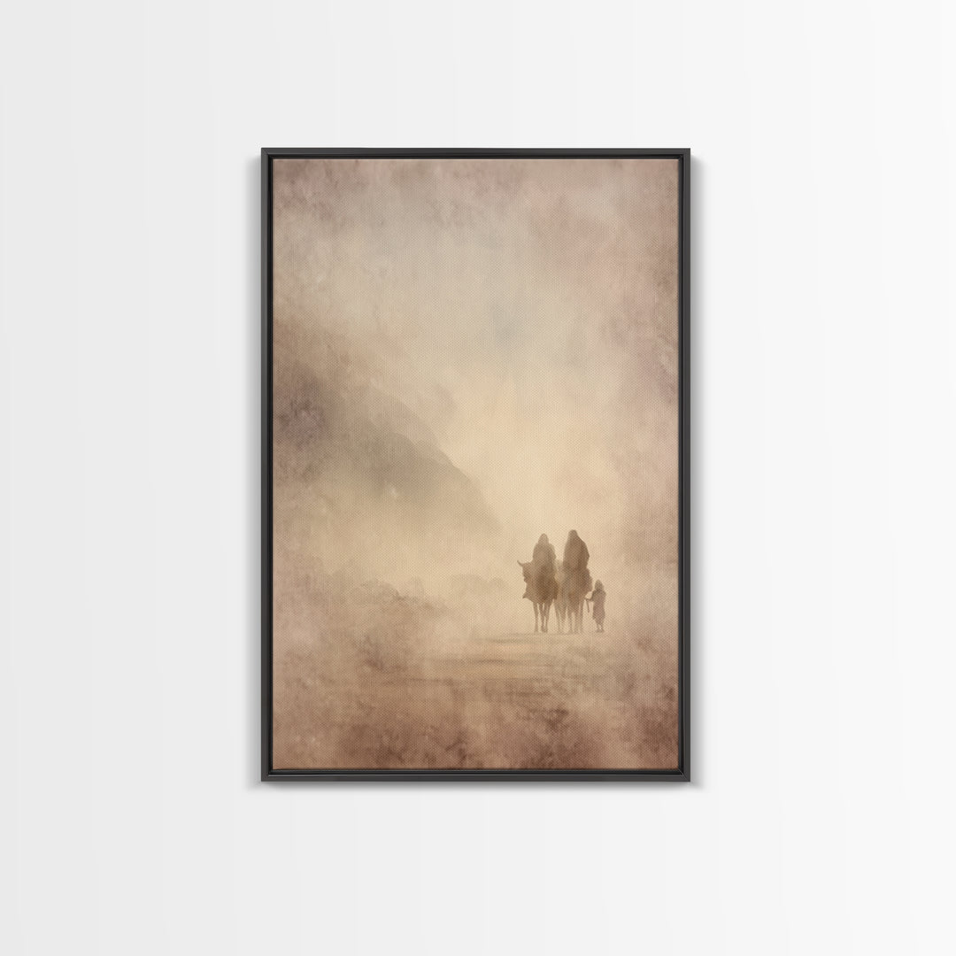 Family Of Promise, Framed Canvas Print, Christian Wall Art, Christmas Art, Christian Art Canvas, Christian Christmas Art, Jesus Painting
