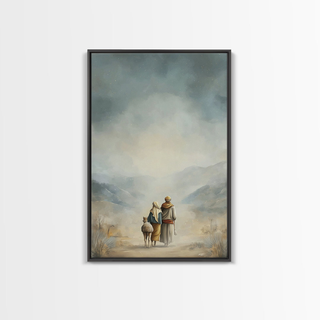 Humble Road Journey | Framed Canvas Print | Christian Art Canvas | Christmas Art | Christian Wall Art | Jesus Painting | Christian Decor
