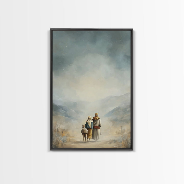 Humble Road Journey | Framed Canvas Print | Christian Art Canvas | Christmas Art | Christian Wall Art | Jesus Painting | Christian Decor