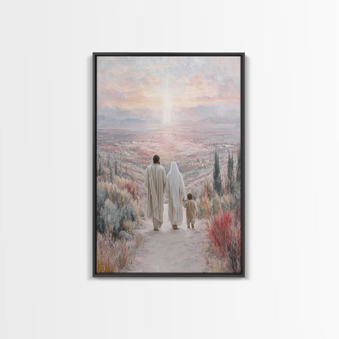 Twilight Covenant Path, Framed Canvas Print, Christian Wall Art, Christian Art Canvas, Jesus Painting, Christmas Art, Christian Decorations