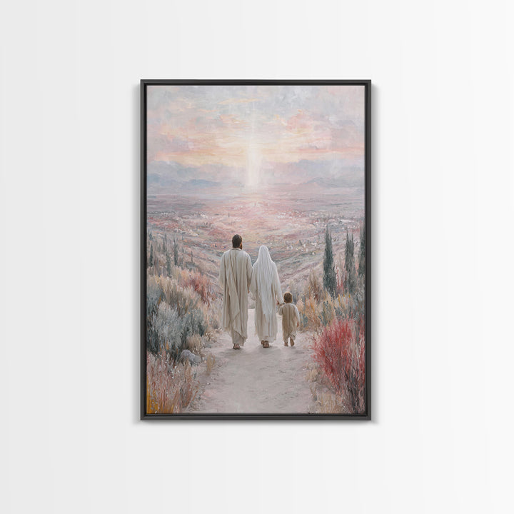 Twilight Covenant Path, Framed Canvas Print, Christian Wall Art, Christian Art Canvas, Jesus Painting, Christmas Art, Christian Decorations