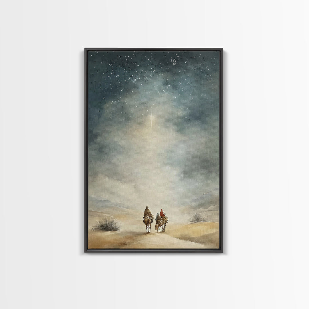Star Of The Way – Framed Canvas Print – Christian Wall Art – Christian Art Canvas – Christmas Art – Jesus Painting – Christian Decorations