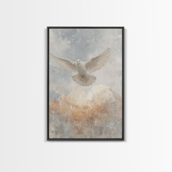 Heavenly Dove Light – Framed Canvas Print – Christian Wall Art – Christian Art Canvas – Christian Christmas Art – Christian Decor – Christi
