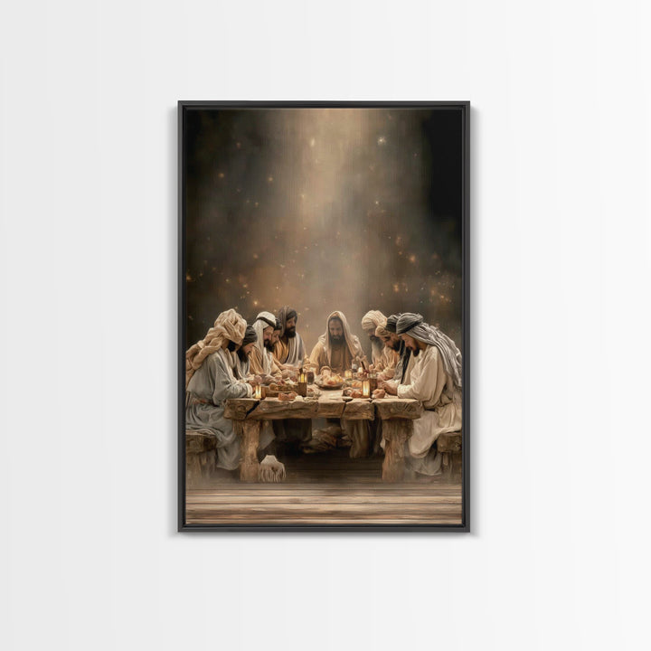Blessed Table Fellowship – Framed Canvas Print – Christian Wall Art – Christian Art – Christian Art Canvas – Christian Decor – Christian Ch