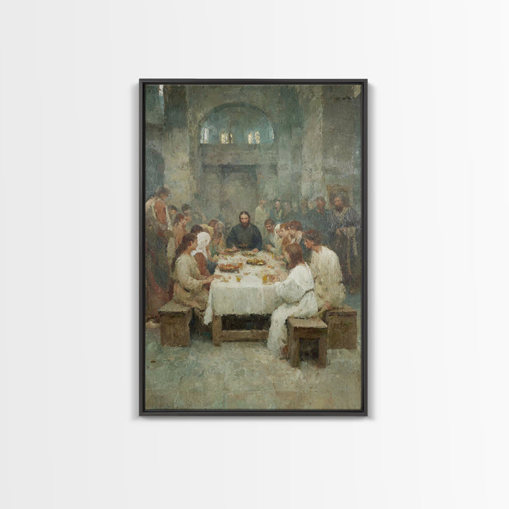Sacred Gathering – Framed Canvas Print – Christian Art Canvas – Jesus Painting – Christian Wall Art – Christmas Art – Christian Decorations