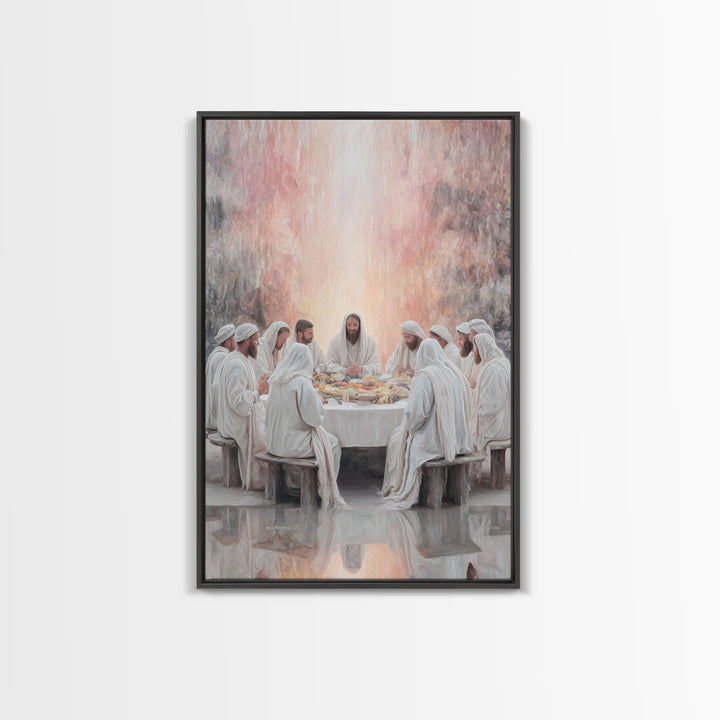Heavenly Communion – Framed Canvas Print – Jesus Painting – Christian Art – Christian Wall Art – Christmas Art – Christian Christmas Decor