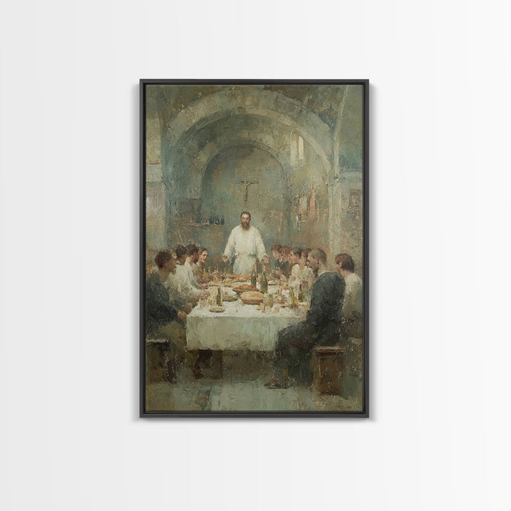 Holy Banquet – Framed Canvas Print – Christian Wall Art – Christian Art Canvas – Jesus Painting – Christmas Art – Christian Art Gift – Chri