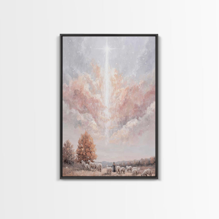Heavenly Dawn – Framed Canvas Print – Christian Wall Art – Christian Art Canvas – Subtle Christian Art – Christmas Art Prints