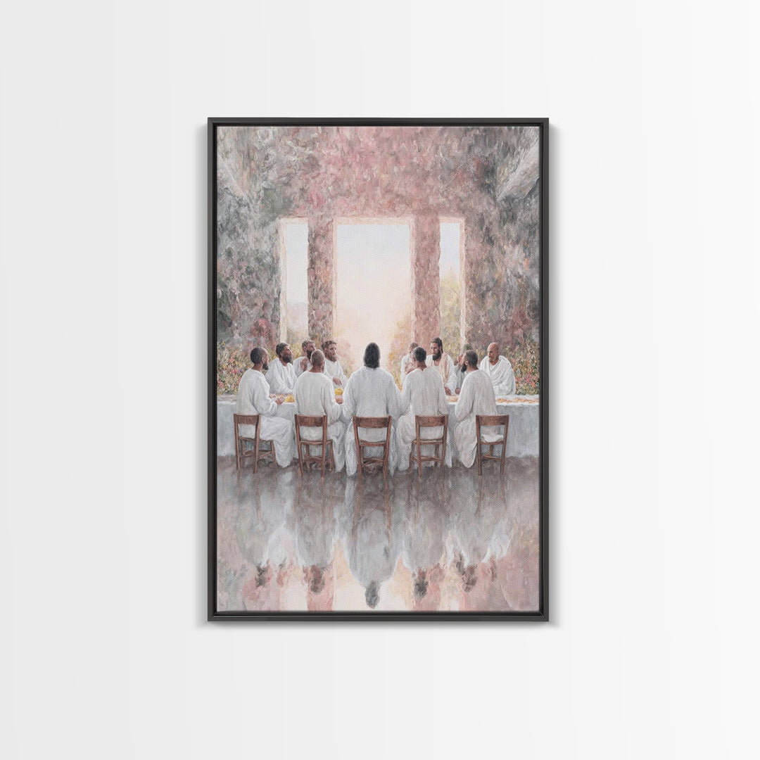 Sacred Dawn Gathering | Framed Canvas Print | Christian Art Canvas | Jesus Painting | Modern Christian Art | Christian Wall Art | Christian