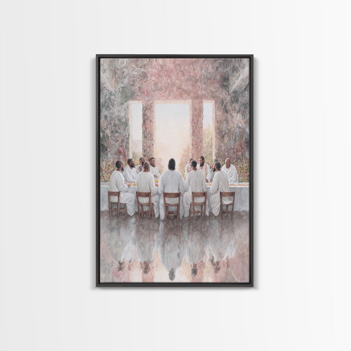 Sacred Dawn Gathering | Framed Canvas Print | Christian Art Canvas | Jesus Painting | Modern Christian Art | Christian Wall Art | Christian