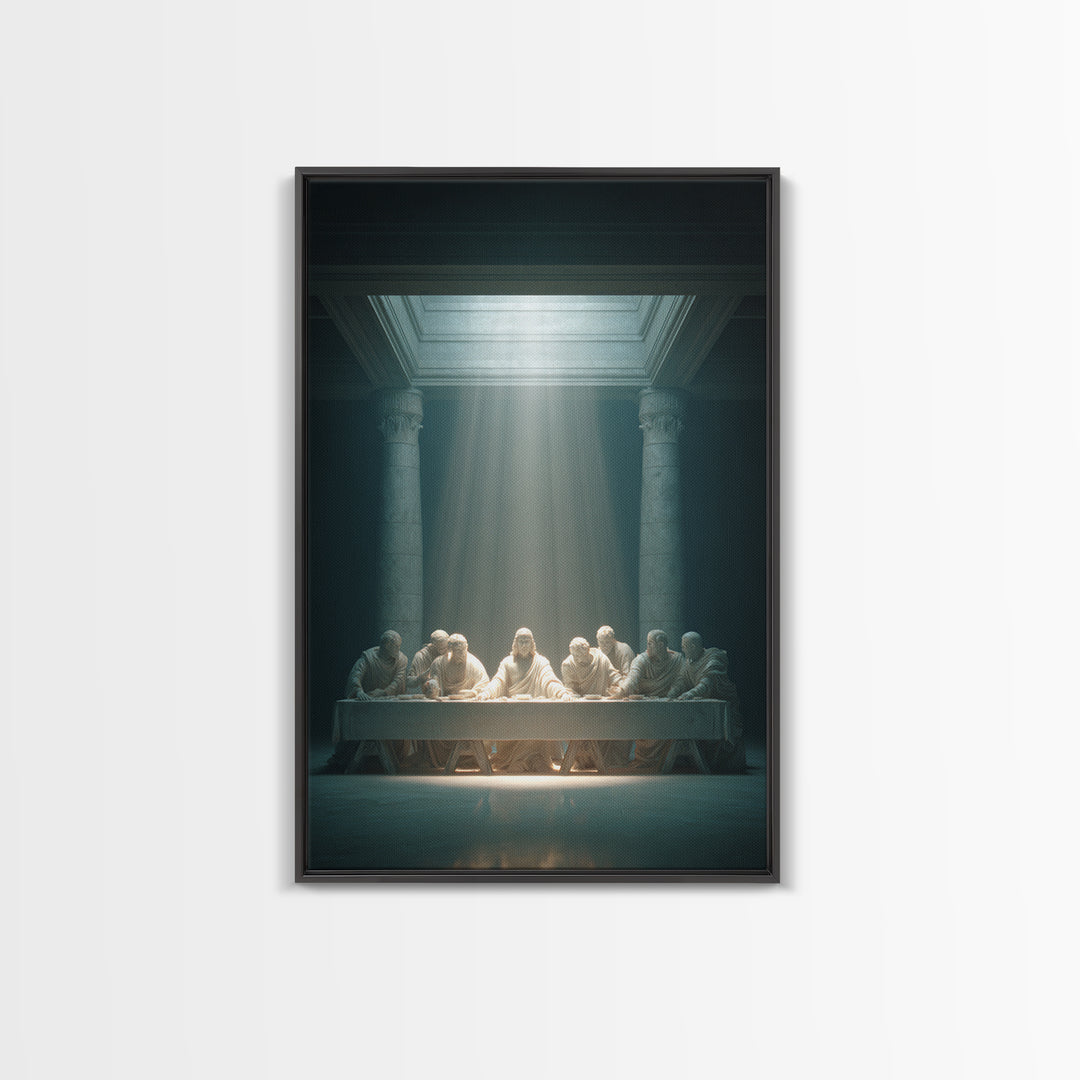 Celestial Supper – Framed Canvas Print – Christian Wall Art – Christian Art Canvas – Vintage Christian Art – Jesus Painting – Christian Dec