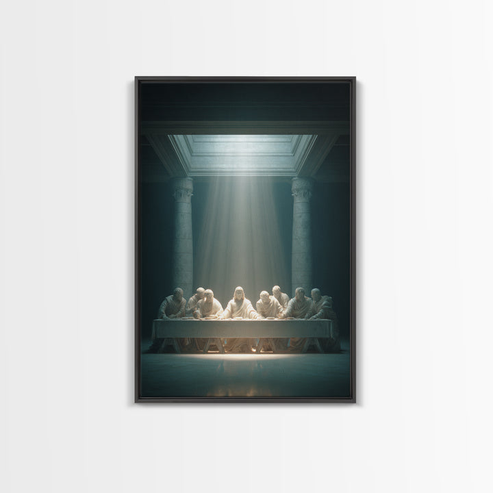 Celestial Supper – Framed Canvas Print – Christian Wall Art – Christian Art Canvas – Vintage Christian Art – Jesus Painting – Christian Dec